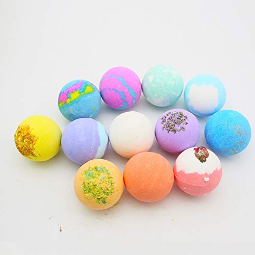 Bath Bombs 12 Pcs Gift Set - Deep Bath Salt Moisten Skin Smooth and Delicate Handmade Bath Gift Set Idea Birthday Gift Bubble Bath Bombs Apply to for Men Women Child Friends