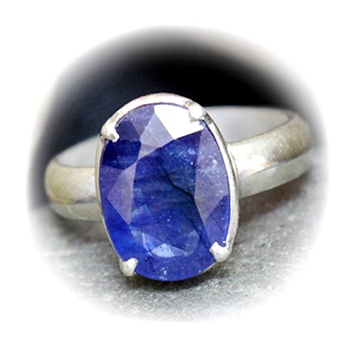 55Carat Genuine Blue Sapphire Silver Ring For Men 6 Carat Oval Birthstone Size 4,5,6,7,8,9,10,11,12,13