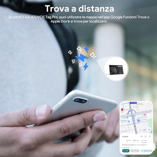 VOCOlinc Air Card Tag Compatible with Android Google Functions Find or iOS Apple Where is App, Rechargeable Wallet Tracker Card Bluetooth Locator for Wallet/Luggage/Backpack Bag, 1 Piece