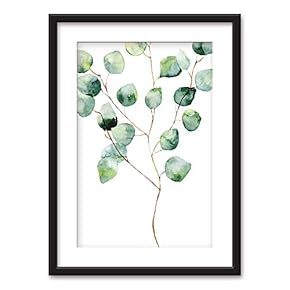 Tropical Watercolor Style Plant Leaves - Framed Print