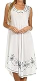 Sakkas 1051 Everyday Essentials Caftan Tank Dress/Cover Up - White/Black- One Size