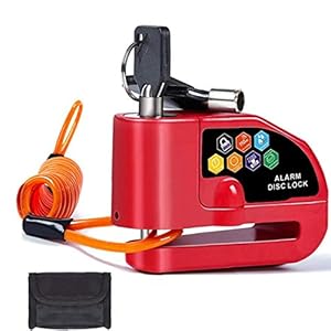Vespa-slot, gehard metaal, draagbaar, diefstalbeveiliging, voor fiets, motorfiets, rood