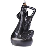 Comeon Yoga Woman Backflow Incense Holder with Waterfall Feature, Includes 20 Backflow Incense Cones＋30 Incense Sticks＋1 Tweezer＋ 1 Mat for Elegant Home Decor