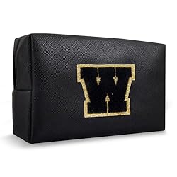 Small Travel Initial Preppy Patch Makeup Bag, Cute