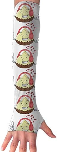 FPD Men's/Women's Listening Music Snake Fruit Mascot Arm Sleeves Long Fingerless Compression Sleeve Glove Anti-uv Sun Protection