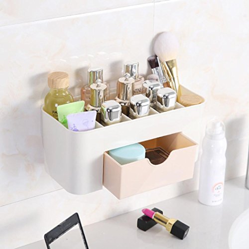 Kemilove Space-saving Racks Cosmetic and Jewelry Storage Organizer with Drawers (Pink (Wall-mount))