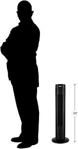 ANSIO 30-Inch Tower Fan with Remote Bladeless Oscillating 3 Speeds Black view 7