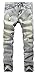 Mens Vintage Slim Fit Straight Destroyed Hole Ripped Skinny Jeans