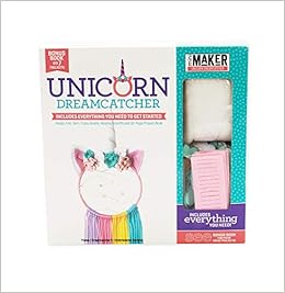 Unicorn DreamCatcher Book Plus Kit - Includes Hoops, Felt, Yarn, Floss, Beads, Needle, Fiberfill and 32-Page Project Book, by Leisure Arts