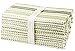 COTTON CRAFT Salsa Stripe Set of 12 Pure Cotton Oversized Dinner Napkins, 20 inch by 20 inch, Natural and Light Olive