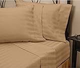Hotel Luxury STRIPED Bed Sheets Set-SALE TODAY ONLY! #1 Rated On Amazon-Top Quality Bedding 1800 Series Platinum Collection-100% Money Back Guarantee!Deep Pocket, Wrinkle & Fade Resistant(King,Taupe)