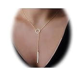 Boosic Adjustable Chain Long Y Necklace For Women Boho Jewelry For Women Gold Tone