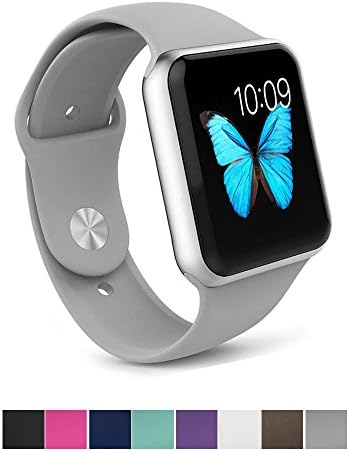 Watch Band - e6Hope Soft Silicone Replacement iWatch Strap for Apple Watch Series 1,Series 2 (Cloud-Gray, 38mm - S/M)