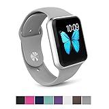 Apple Watch Band - e6Hope Soft Silicone Replacement iWatch Strap for Apple Watch Series 1,Series 2,Series 3 (cloud gray, 42mm - M/L)