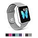 Watch Band - e6Hope Soft Silicone Replacement iWatch Strap for Watch Series 1,Series 2 (Cloud-Gray, 38mm - M/L)