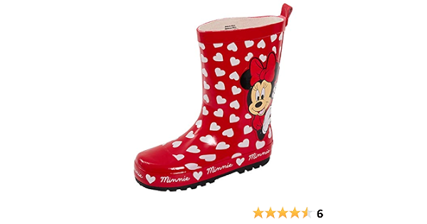 Amazon.com: Disney Minnie Mouse - Botas de agua de goma 3D para niños,  diseño de corazones rojos, Rojo : Todo lo demás