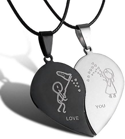 THOBAL 1 pair Silver Alloy lovers pendant couple relationship necklace puzzle necklace for couples