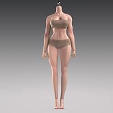 Fremego 1/6 Scale Female Body,12inch Super Flexible Seamless Female Muscler Figure Doll Makeup Version with Detachable Feet Bodybuilding Body Shape Miniature Action Figure (Normal Skin)