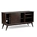 Simpli Home 3AXCDRP-08 Draper Solid Hardwood 60 inch wide Mid Century Modern TV media Stand in Medium Auburn Brown For TVs up to 65 inches