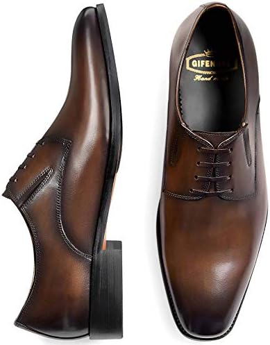 GIFENNSE Men's Leather Oxford Shoes Mens Dress Shoes