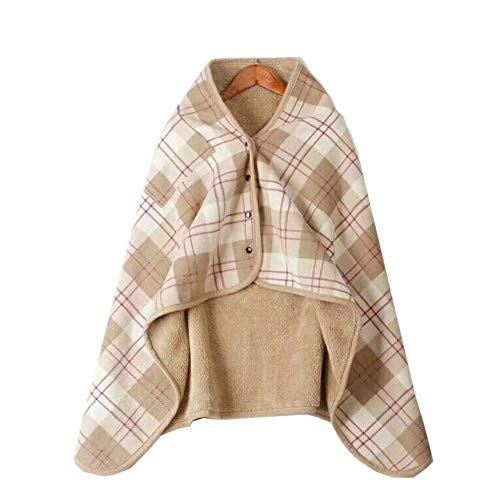 Julvie Winter Sherpa Wearable Throw Blanket Shawl Scarf,Oversized Fleece Plush Blanket Poncho Cape Shawl Coat, Plaid TV Sofa Couch Cozy WarmBlanket