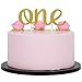 INNORU(TM) 1st First Birthday One Cake Topper Decoration Single Sided Gold Glitter