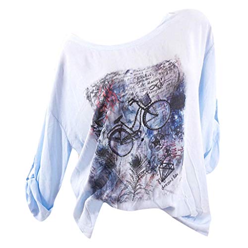 Bicycle Shirts Women Casual Long Sleeve T Shirt O Neck Loose Pullover Tops Blouse