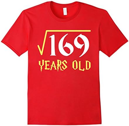Men's Square Root of 169 13 Years Old 13th Birthday T-Shirt Small Red