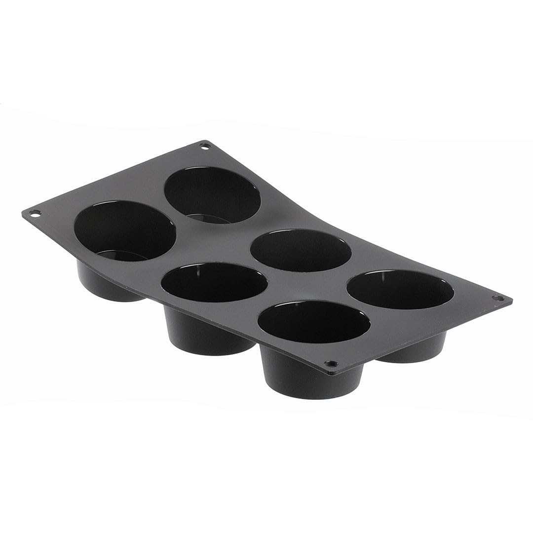 De Buyer 1962.01 Moul ' Flex Silicone Mould Tray for 6 Muffins Black
