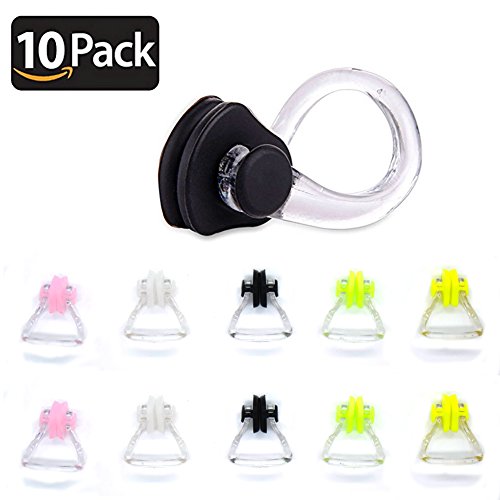 image for Viatabuna Swimming Nose Clip 10Pcs，Waterproof Sof Flexible Silica Ge