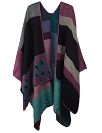 VamJump - Chamarra tipo capa o poncho de invierno, cachemira, tamaño grande, para mujeres.