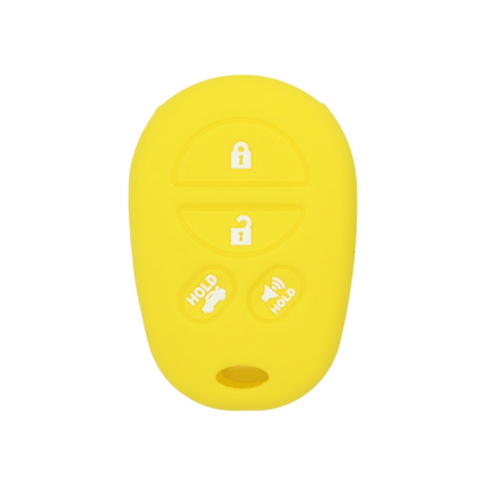 BROVACS Silicone Cover Protector Case Holder Skin Jacket Compatible with TOYOTA 4 Button Remote Key Fob CV2418 Yellow