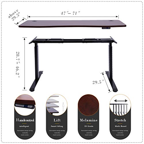 Sunon Electric Standing Desk, Height Adjustable Dual Motor Sit Stand Desk (73 Inch TopCherry