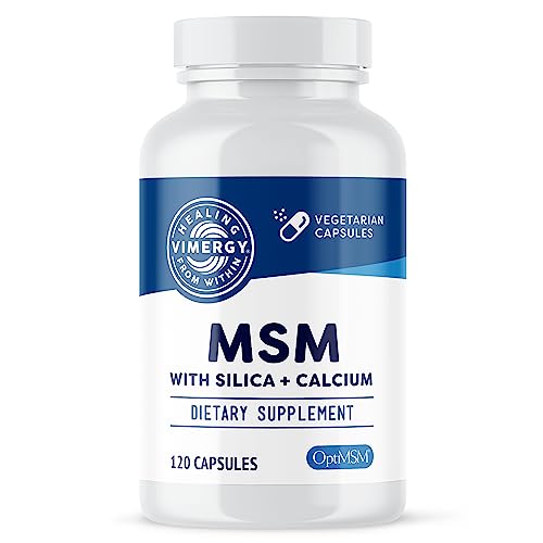 Vimergy MSM with Silica + Calcium Capsules, 120 Servings – Supports Bone Health – Promotes Hair & Nail Health – Non-GMO, Gluten-Free, Kosher, Soy-Free, Corn-Free, Vegan & Paleo Friendly