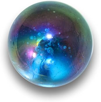Mega Marble - Oily Light Blue Mammoth - Large 1-5/8 Inch Glass Marble with Stand by FS USA