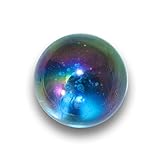 Mega Marble - Oily Light Blue Mammoth - Large 1-5/8 Inch Glass Marble with Stand by FS USA