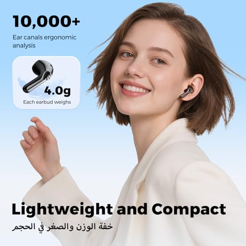SOUNDPEATS Air6 HS BT 6.0 Wireless Earbuds, Semi-in-Ear Bluetooth Earphones with 13mm Triple-Magnet Bio-Composite Driver, LDAC & Hi-Res Audio, 45H Playtime, 4-Mic Noise Cancelling, IPX5, Fast Charge