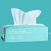 Saraflora 100% Cotton Facial Tissue Soft Dry Wipe 6 Pack, Use for Sensitive Skin Disposable Face Towel Extra Thick Dry and Wet Use Disposable Cotton Tissues for Washing Face Makeup Wipes(600 Count )