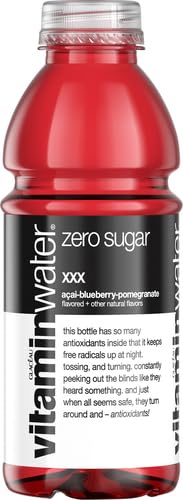 VITAMINWATER ZERO XXX, ELECTROLYTE ENHANCED WATER W/ VITAMINS, AÇAI-BLUEBERRY-POMEGRANATE DRINKS, 20 FL OZ, 24 PACK