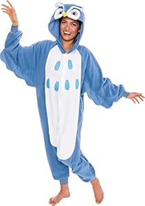 Silver Lilly Adult Pajamas - One Piece Cosplay Animal Costume (Blue Owl, S)