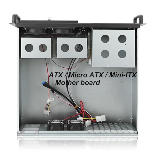 RackChoice 3U Server Chassis Rackmount Case with 3x5.25+4x3.5 Support ATX/MATX/MiniITX M/B and SFX Power Supply, dust Filter Bracket infront Easy maintenace