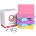 Gamenote Blank Flash Cards with Rings 3 x 5 Inch in Assorted Colors - 500 Index Card Hole Punch for Note Memory Office School Classroom Supplies