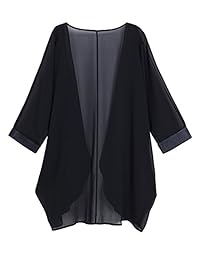 OLRAIN - Kimono suelto de gasa con estampado floral para mujer