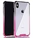 BAISRKE iPhone X Case, Shock-Absorption TPU Soft Edge Bumper Anti-Scratch Rigid Slim Protective Cases Hard Plastic Back Cover for iPhone X iPhone Xs [5.8 inch] - Black Pink Gradient