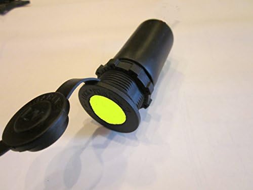 Accessory Lighter Socket Power Outlet 12 Volt Marine Motorcycle W Yellow LED & Boot #YLS+