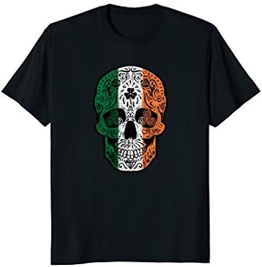 Irish Flag Sugar Skull Shirt Vintage St Patricks Day Clover