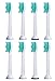 iHealthia Soni-Care Brush Heads, 8-pack, Replacement For Philips Sonicare Toothbrush ProResults HX6013, Fits Flexcare, DiamondClean, Plaque Control, Gum Health