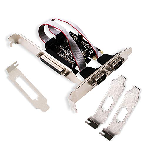 LinksTek PCIE Parallel Serial Ports Card Adapter-2 Ports Serial/RS-232/DB9/COM with 165C550 UART-1 Port Parallel/DB25/LPT-Support SPP/EPP/ECP-with Low Profile Bracket for Slim PCs(PCIE-SE2PA1) - Thumbnail 5