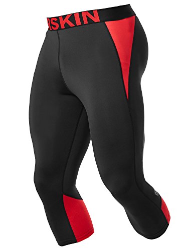 DRSKIN 1~3 Pack Men’s 3/4 Compression Tight Pants Base Under Layer Running Shorts Cool Dry (Packs of 1, 2, or 3 Deals)