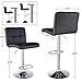 Bar Stools Barstools Set of 4 Kitchen Stools Height Adjustable PU Leather Swivel Stools Bar Chairs Black